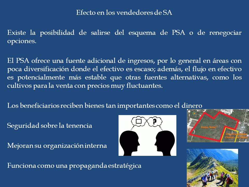 Efecto en los vendedores de SA Existe la posibilidad de salirse del esquema de PSA o de renegociar opciones.