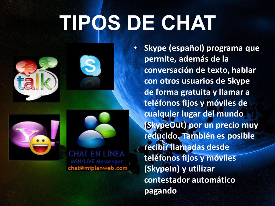 TIPOS DE CHAT