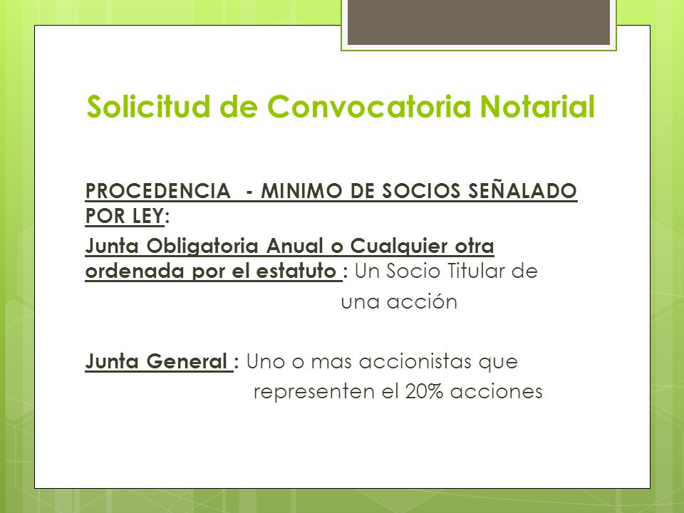 Solicitud de Convocatoria Notarial