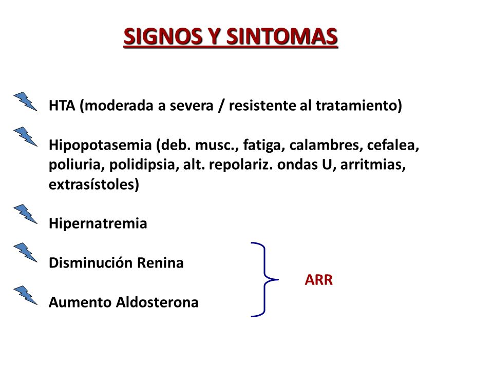 SIGNOS Y SINTOMAS HTA (moderada a severa / resistente al tratamiento)