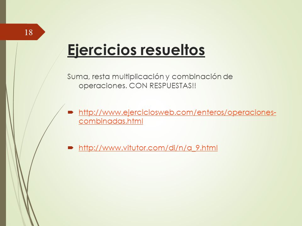 Ejercicios resueltos Suma, resta multiplicación y combinación de operaciones. CON RESPUESTAS!!