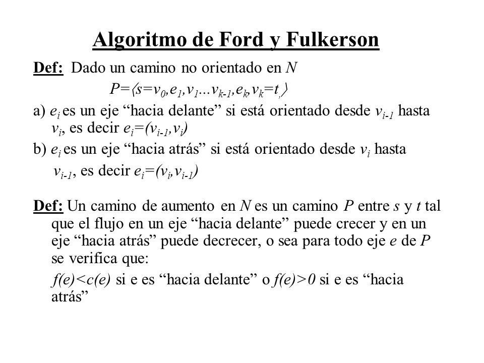 Algoritmo de Ford y Fulkerson