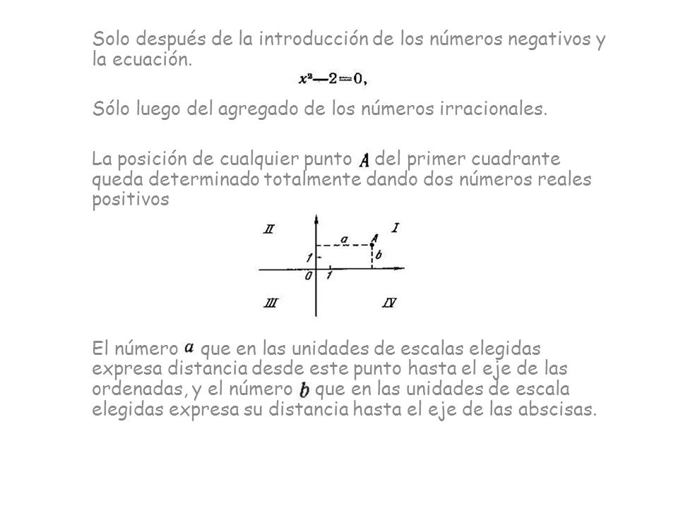 Solo después de la introducción de los números negativos y la ecuación.