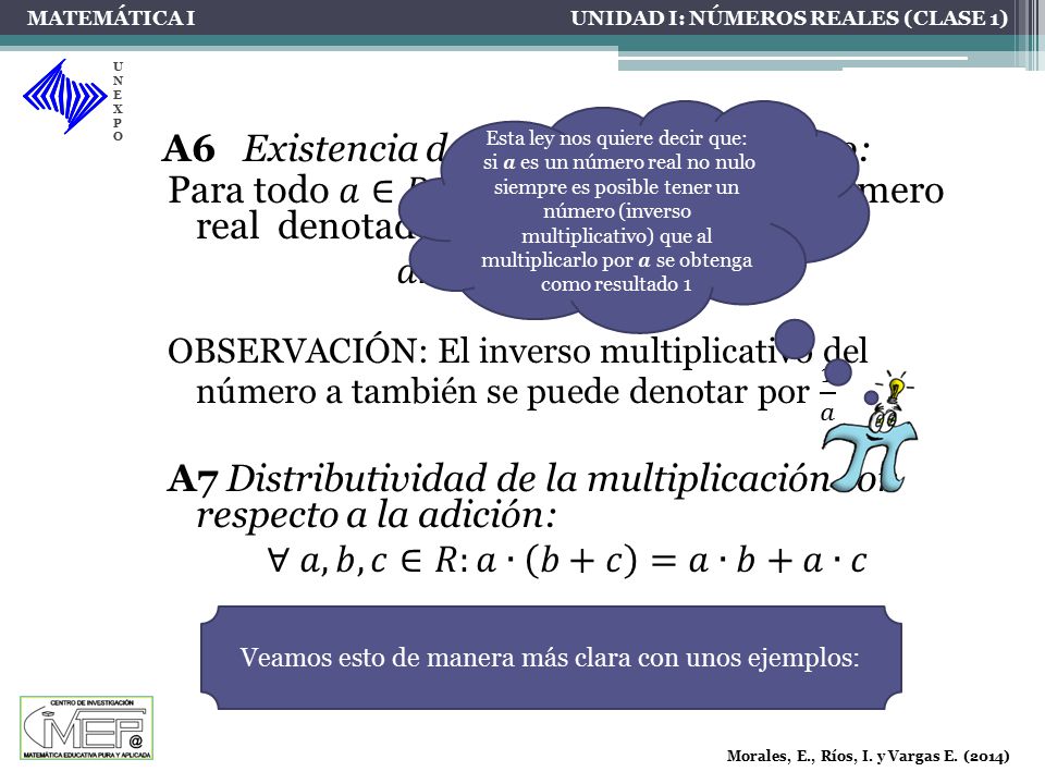 A6 Existencia del inverso multiplicativo: