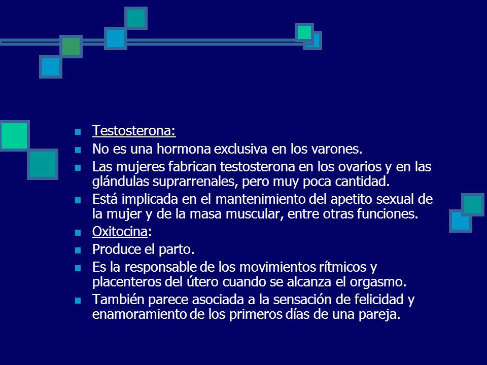 Testosterona: No es una hormona exclusiva en los varones.