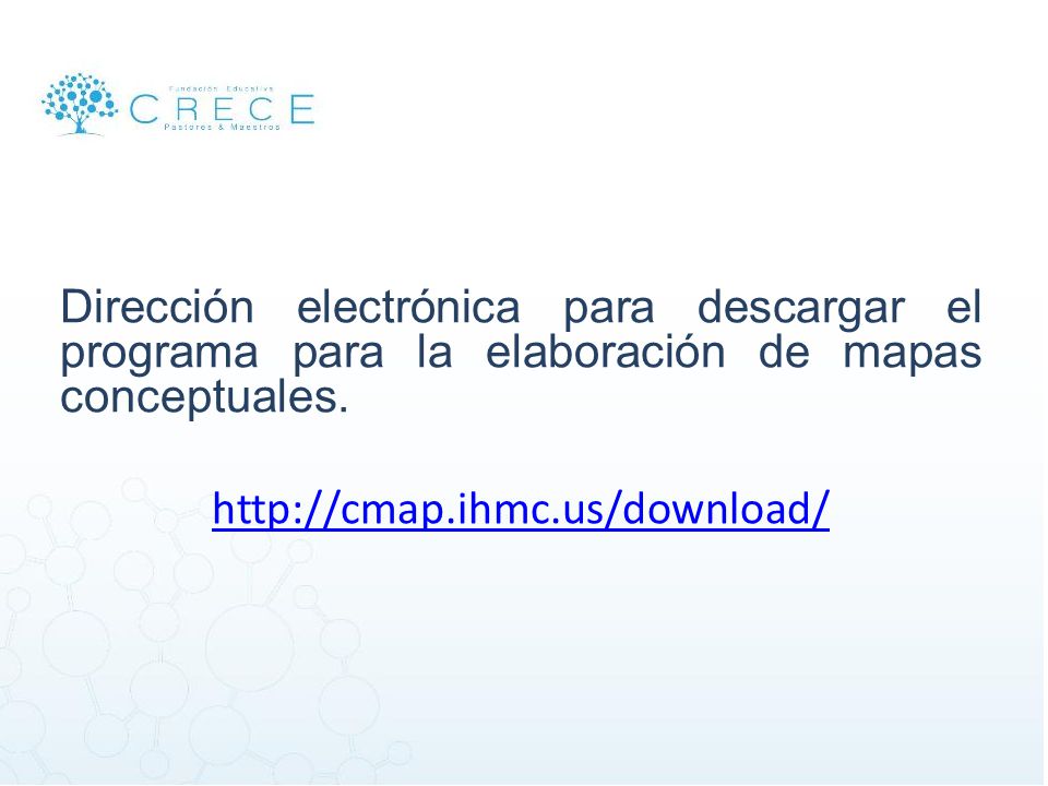 Dirección electrónica para descargar el programa para la elaboración de mapas conceptuales.