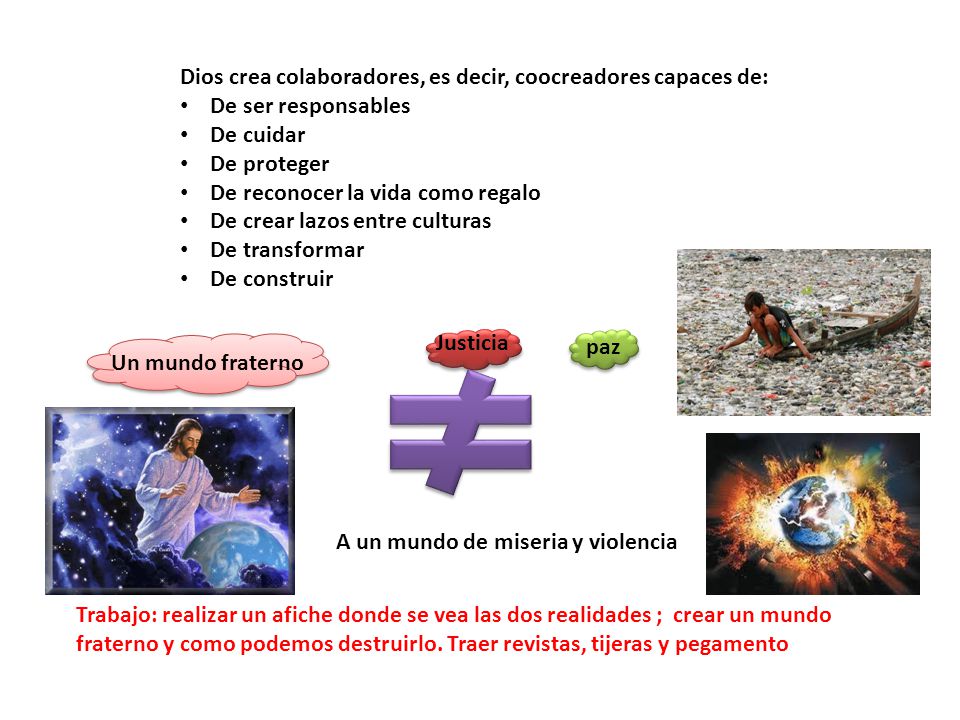 Dios crea colaboradores, es decir, coocreadores capaces de: