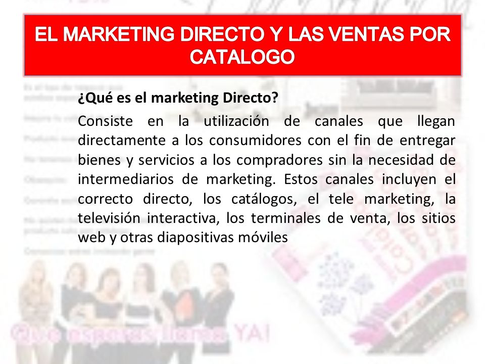 EL MARKETING DIRECTO Y LAS VENTAS POR CATALOGO