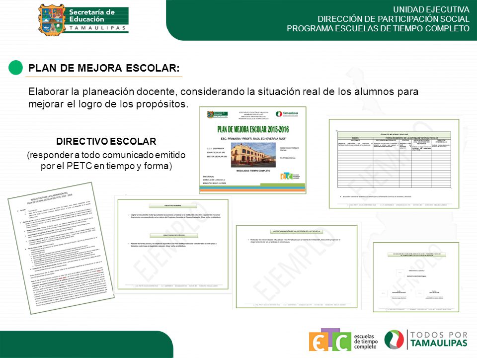 (responder a todo comunicado emitido por el PETC en tiempo y forma)