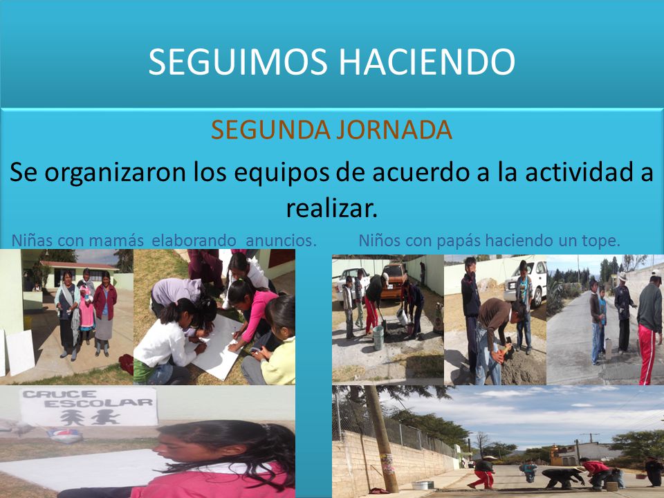 Se organizaron los equipos de acuerdo a la actividad a realizar.