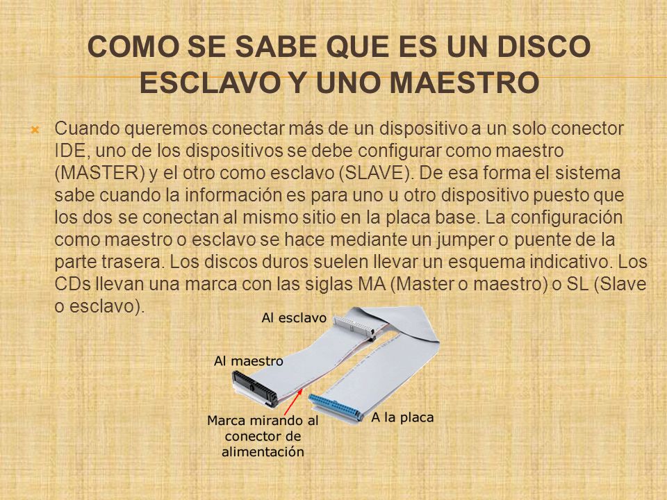como se sabe que es un disco esclavo y uno maestro