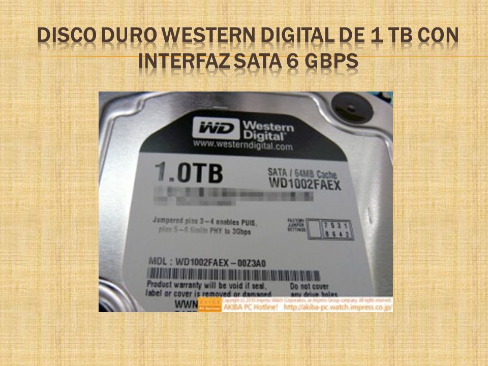 Disco duro Western Digital de 1 TB con interfaz SATA 6 Gbps