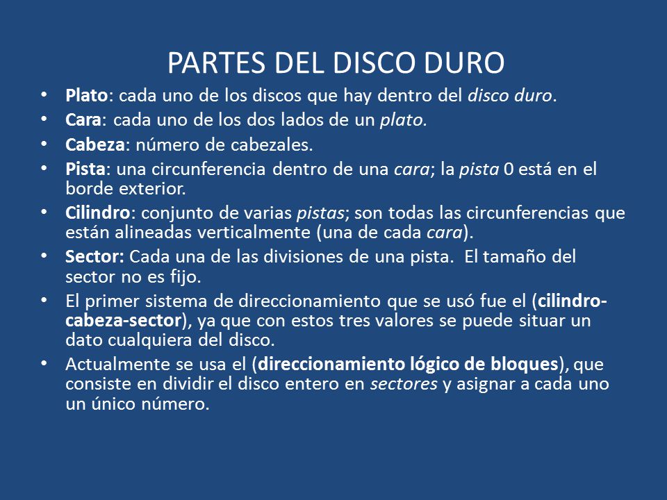 PARTES DEL DISCO DURO Plato: cada uno de los discos que hay dentro del disco duro. Cara: cada uno de los dos lados de un plato.