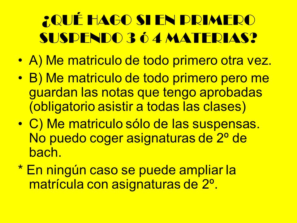 ¿QUÉ HAGO SI EN PRIMERO SUSPENDO 3 ó 4 MATERIAS