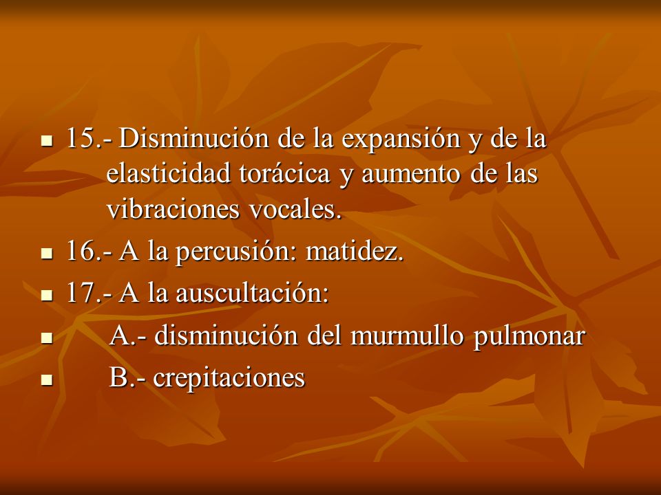 15. - Disminución de la expansión y de la