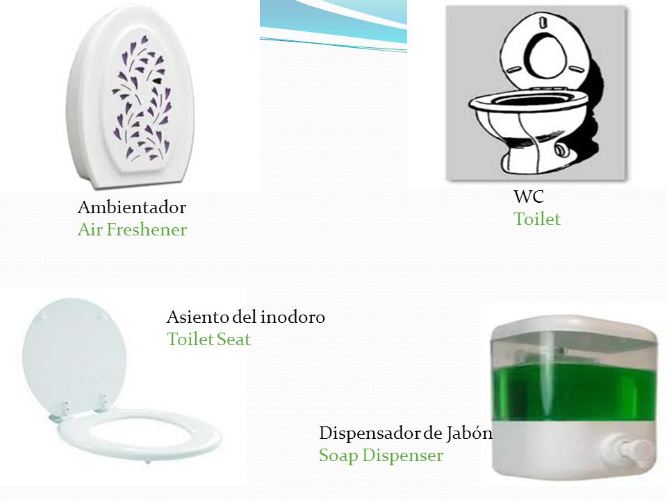 WC Toilet. Ambientador. Air Freshener. Asiento del inodoro. Toilet Seat. Dispensador de Jabón.
