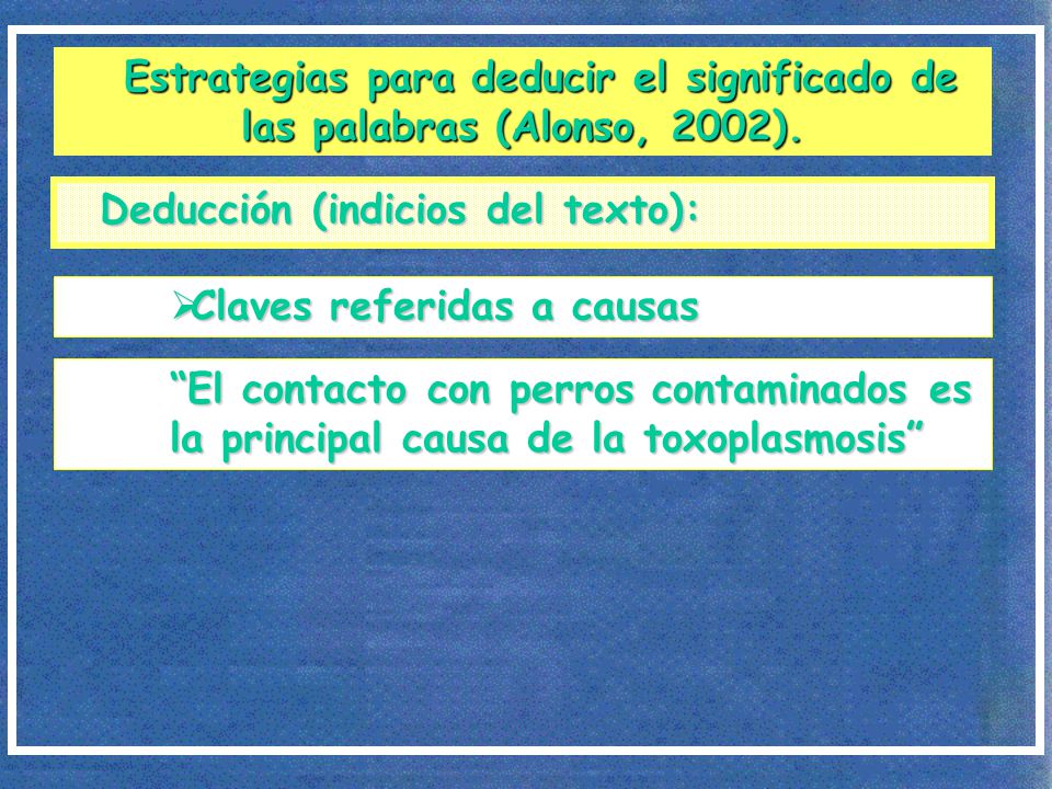 Estrategias para deducir el significado de las palabras (Alonso, 2002).