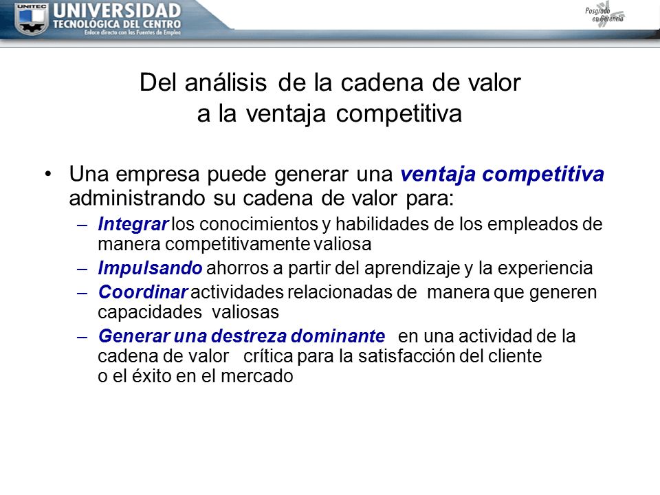 Del análisis de la cadena de valor a la ventaja competitiva