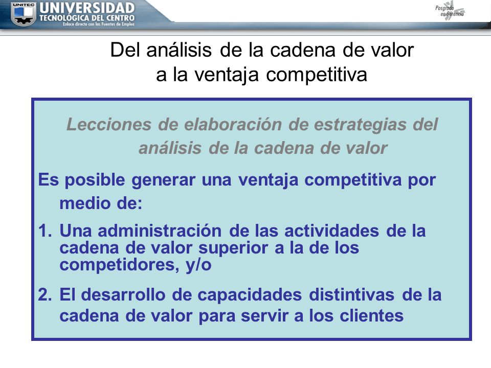 Del análisis de la cadena de valor a la ventaja competitiva