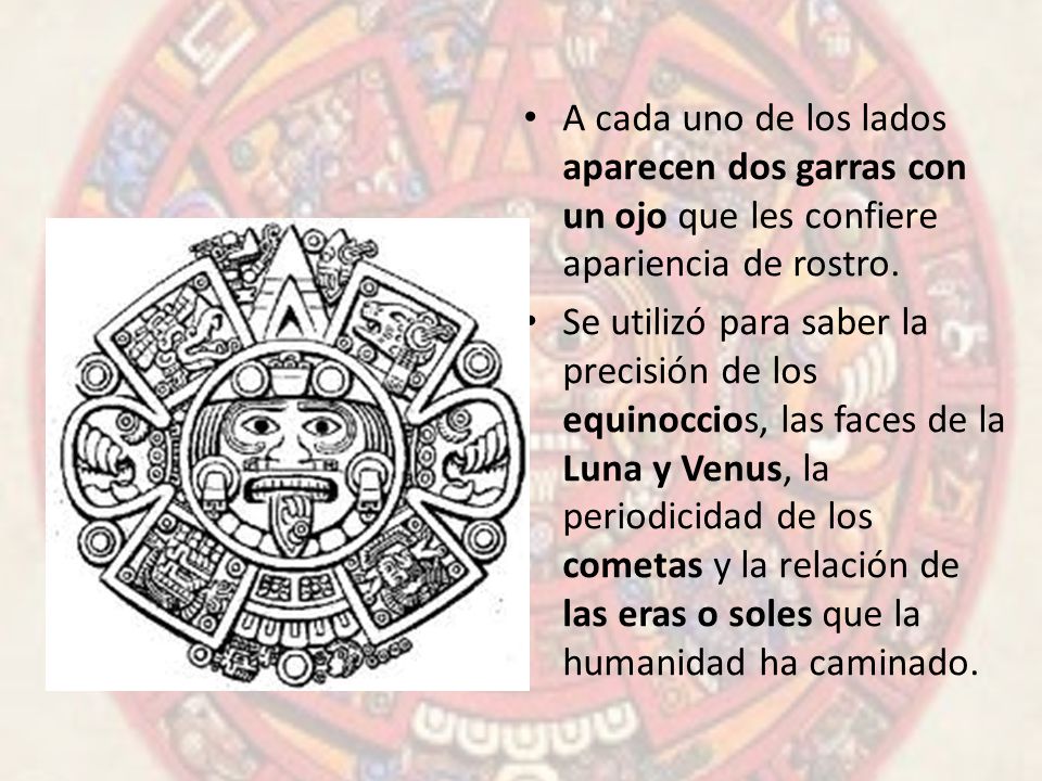 A cada uno de los lados aparecen dos garras con un ojo que les confiere apariencia de rostro.