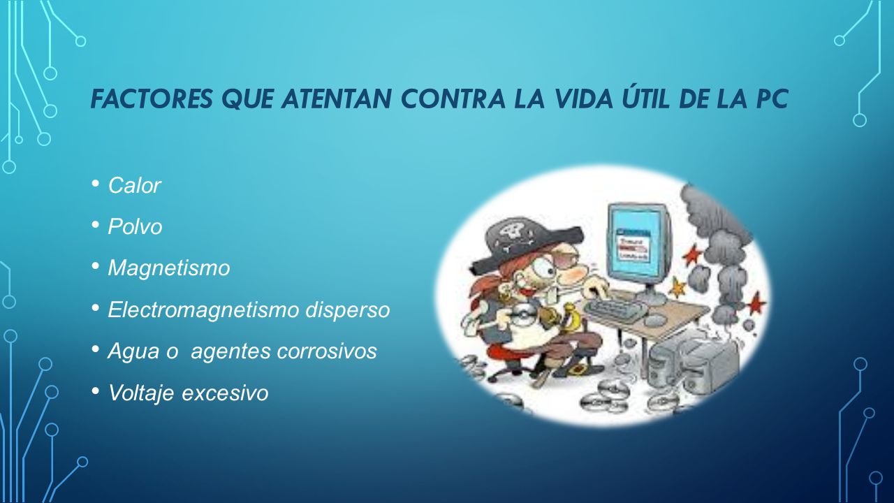 Factores que atentan contra la vida útil de la PC
