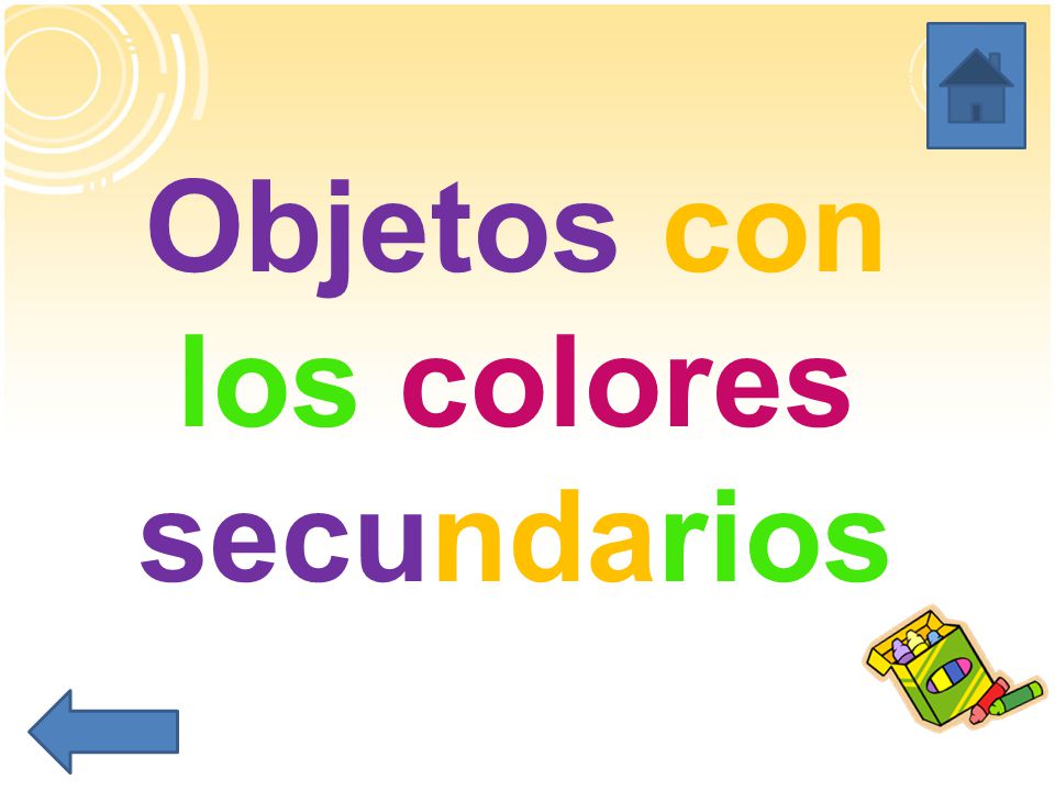 Objetos con los colores secundarios