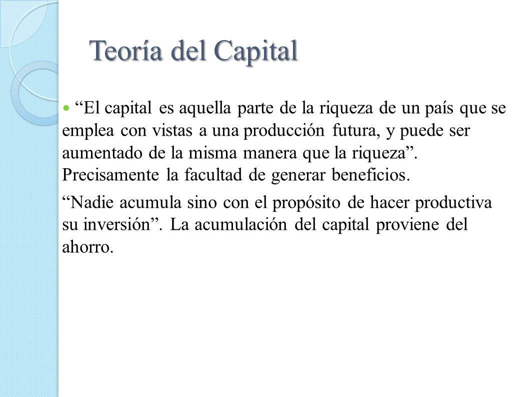 Teoría del Capital