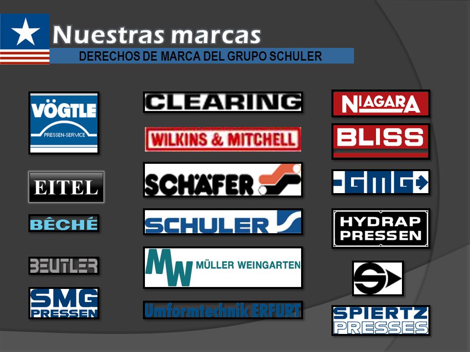 Nuestras marcas DERECHOS DE MARCA DEL GRUPO SCHULER EITEL