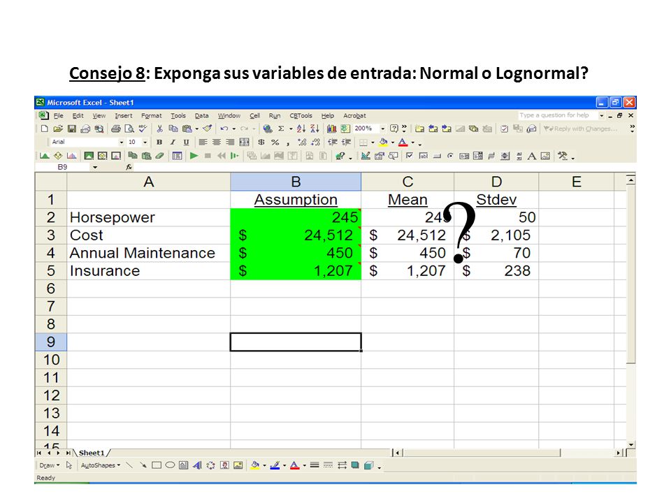 Consejo 8: Exponga sus variables de entrada: Normal o Lognormal