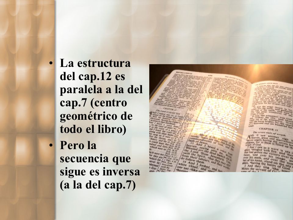 La estructura del cap. 12 es paralela a la del cap