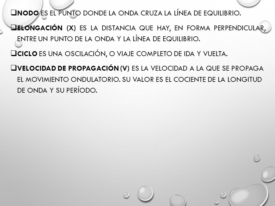 Nodo es el punto donde la onda cruza la línea de equilibrio.