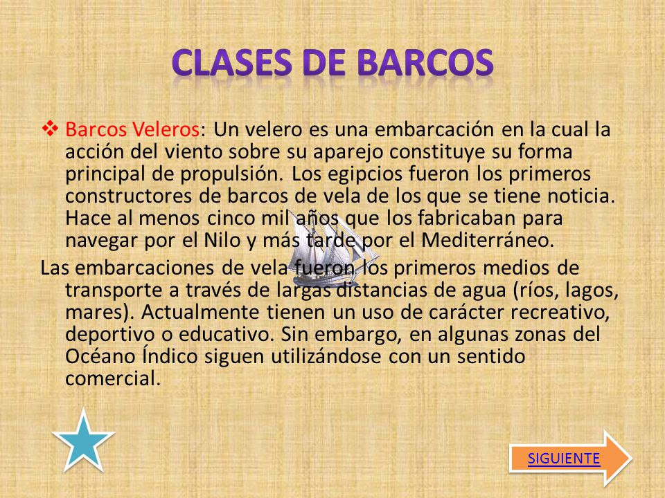 CLASES DE BARCOS