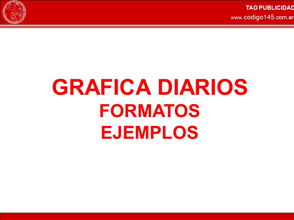 TAO PUBLICIDAD   GRAFICA DIARIOS FORMATOS EJEMPLOS