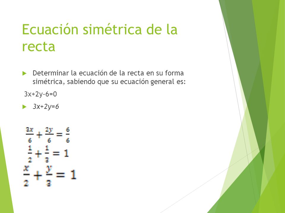 Ecuación simétrica de la recta