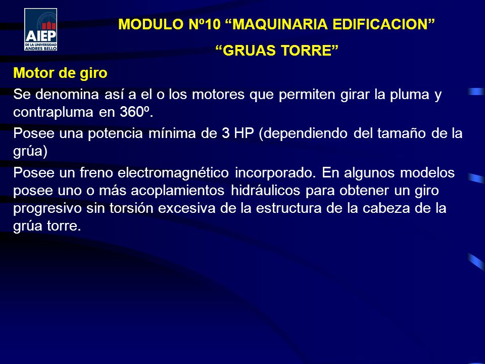 MODULO Nº10 MAQUINARIA EDIFICACION