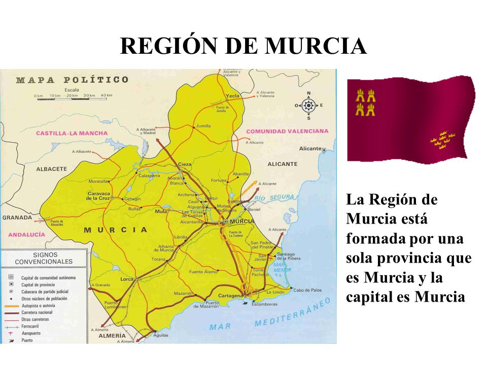REGIÓN DE MURCIA La Región de Murcia está formada por una sola provincia que es Murcia y la capital es Murcia.