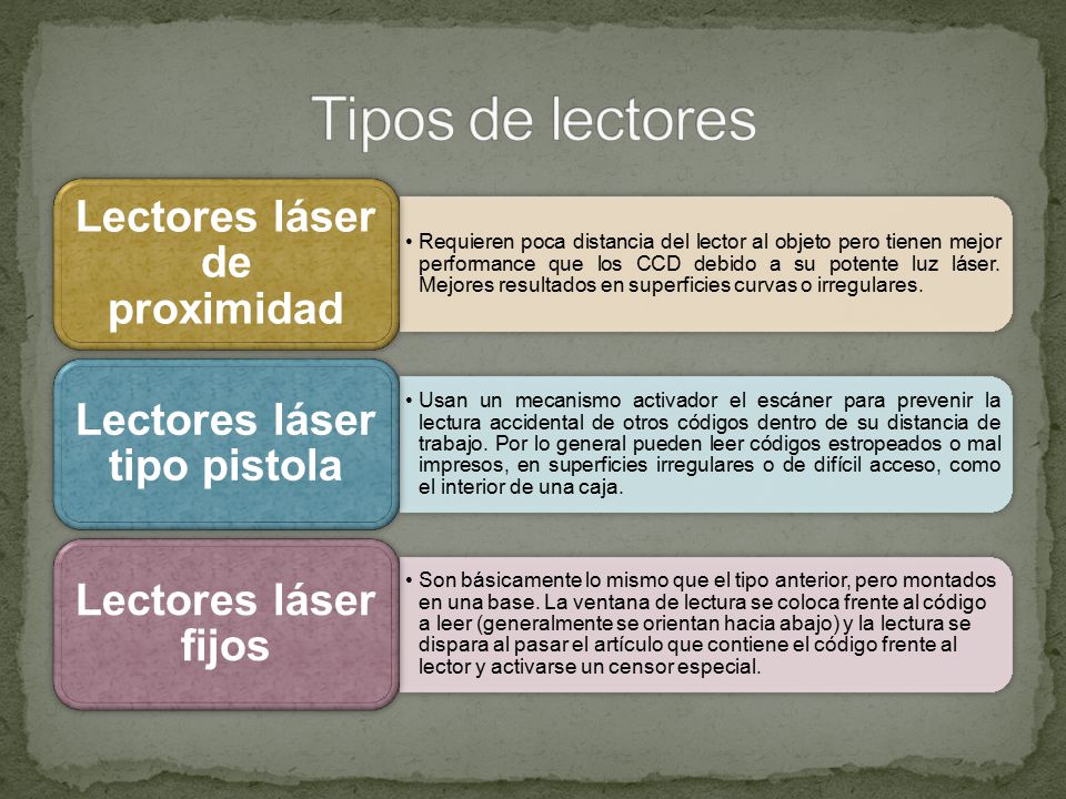 Lectores láser de proximidad Lectores láser tipo pistola