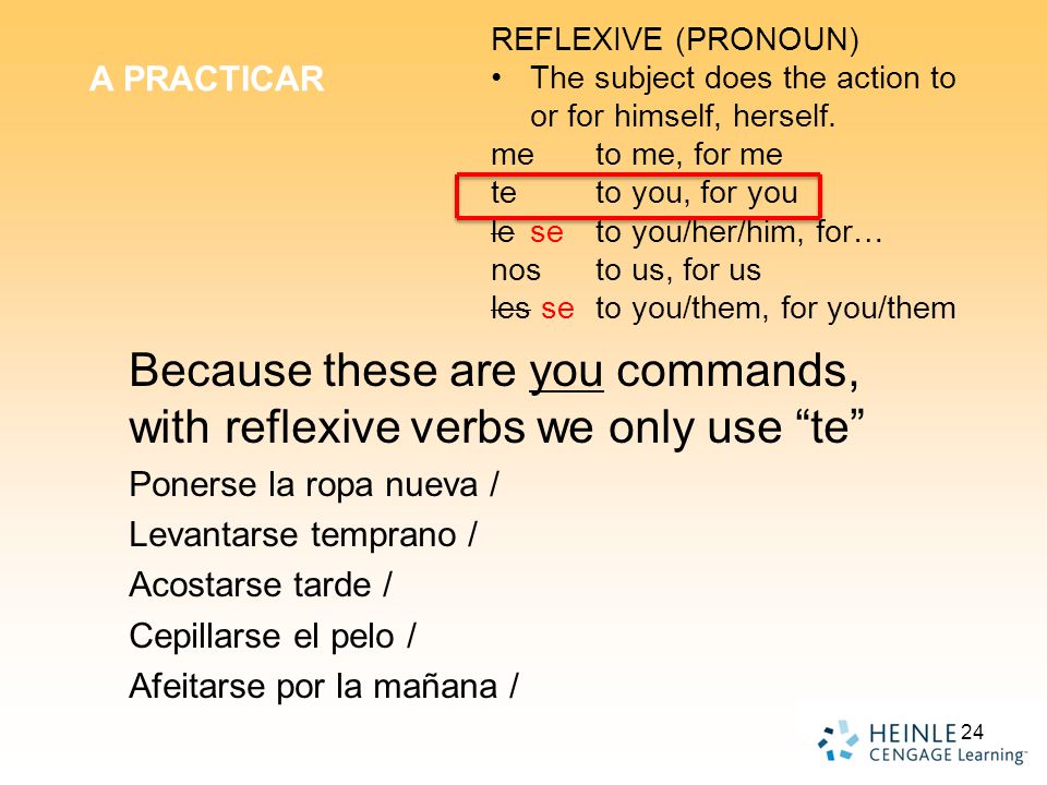 Because these are you commands, with reflexive verbs we only use te