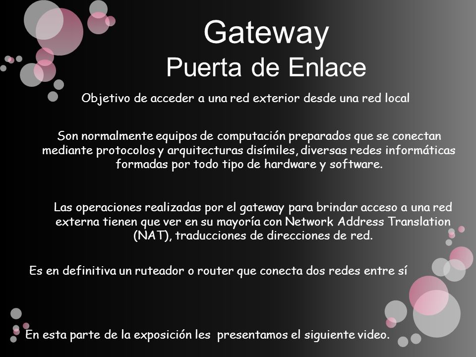Objetivo de acceder a una red exterior desde una red local