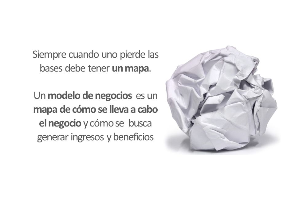 Siempre cuando uno pierde las bases debe tener un mapa.