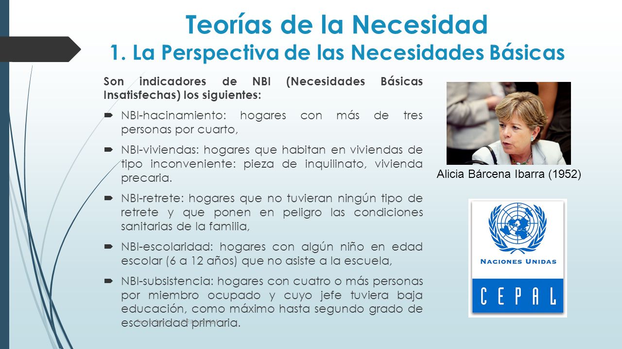 Teorías de la Necesidad 1. La Perspectiva de las Necesidades Básicas