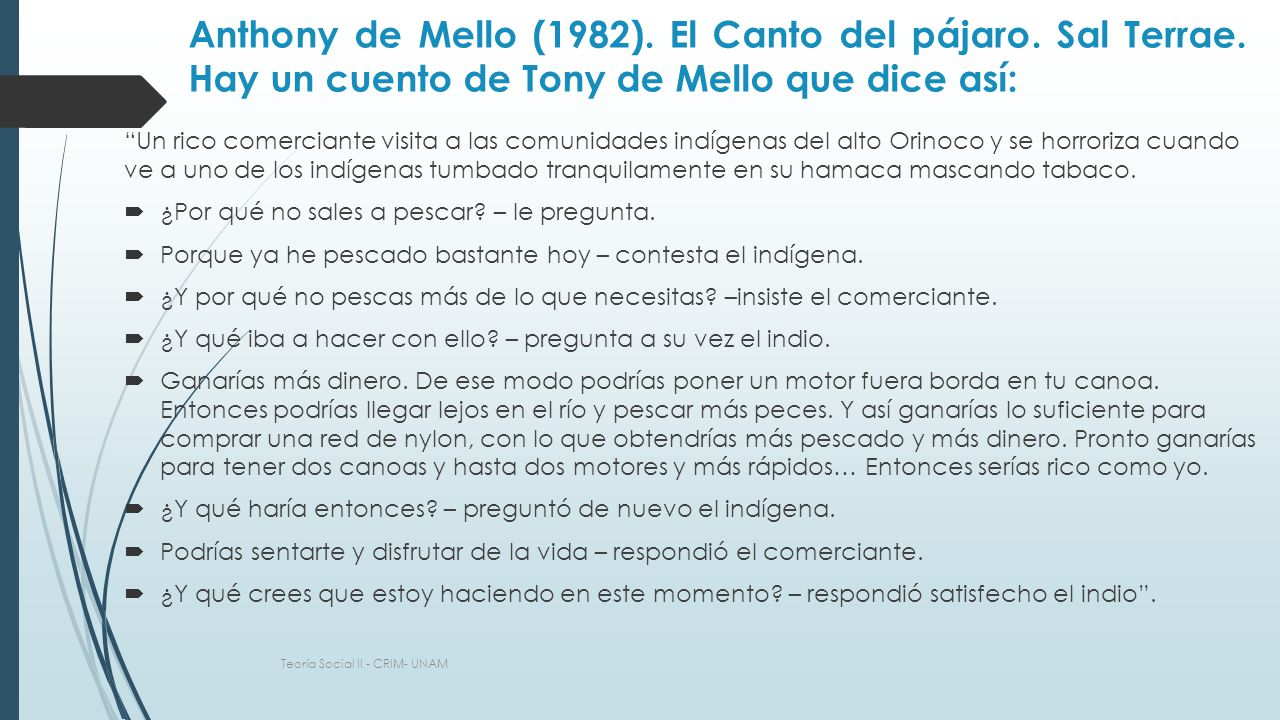 Anthony de Mello (1982). El Canto del pájaro. Sal Terrae