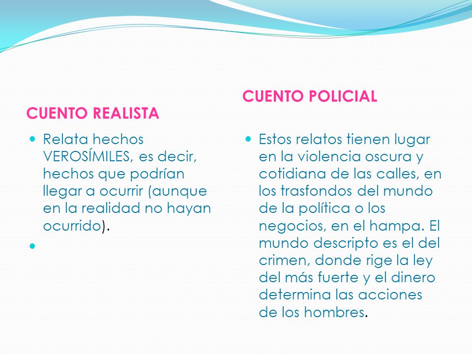 CUENTO POLICIAL CUENTO REALISTA