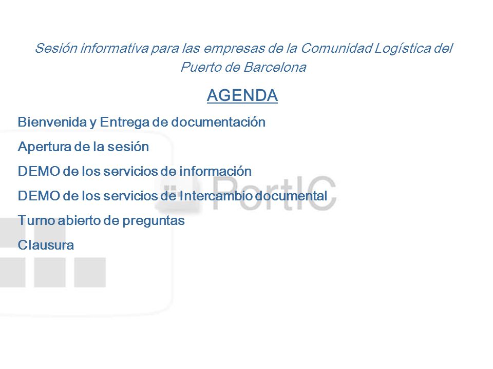 Sesión informativa para las empresas de la Comunidad Logística del Puerto de Barcelona