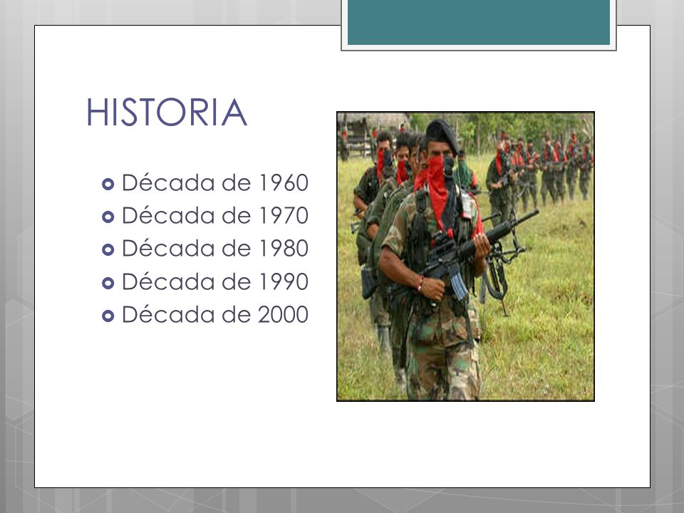 HISTORIA Década de 1960 Década de 1970 Década de 1980 Década de 1990