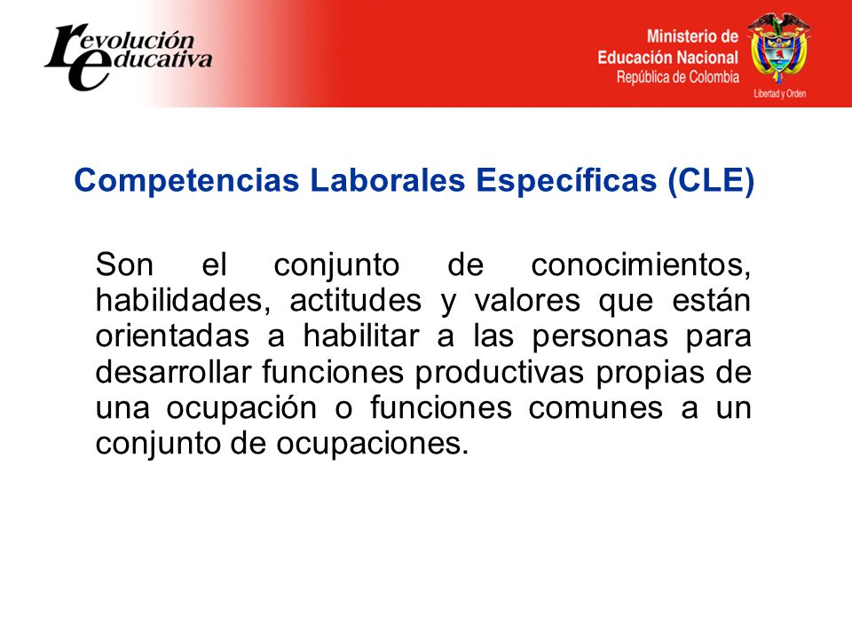 Competencias Laborales Específicas (CLE)