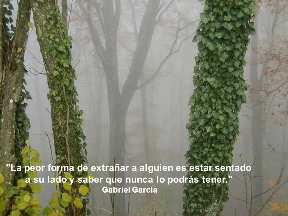 La peor forma de extrañar a alguien es estar sentado a su lado y saber que nunca lo podrás tener.