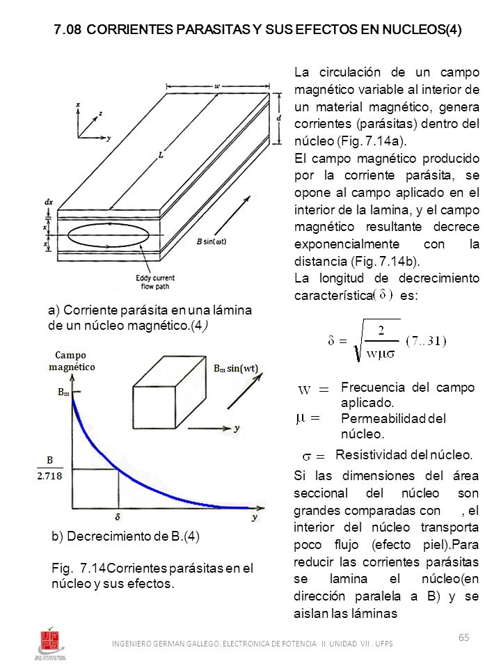 7.08 CORRIENTES PARASITAS Y SUS EFECTOS EN NUCLEOS(4)