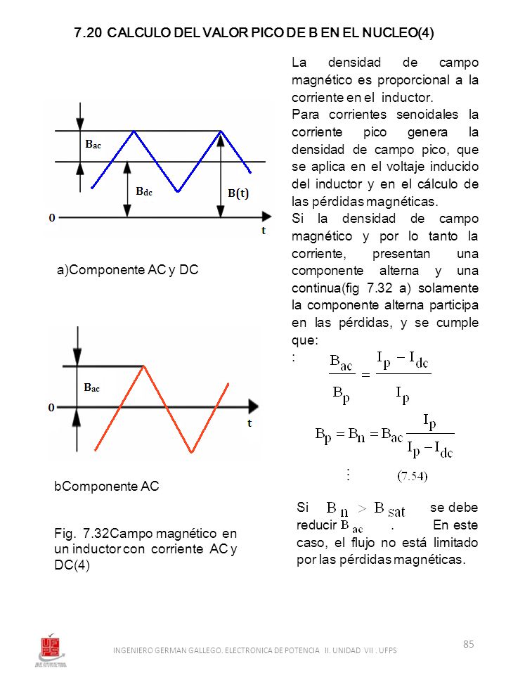 7.20 CALCULO DEL VALOR PICO DE B EN EL NUCLEO(4)