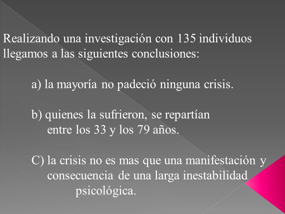 Realizando una investigación con 135 individuos llegamos a las siguientes conclusiones: